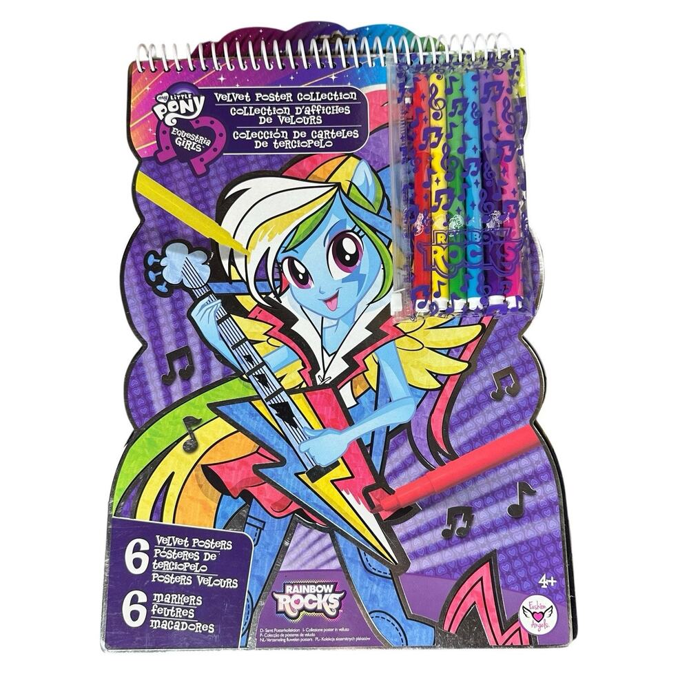My Little Pony Velvet Poster Collection Equestrian Girls 6 Posters & Markers NEW